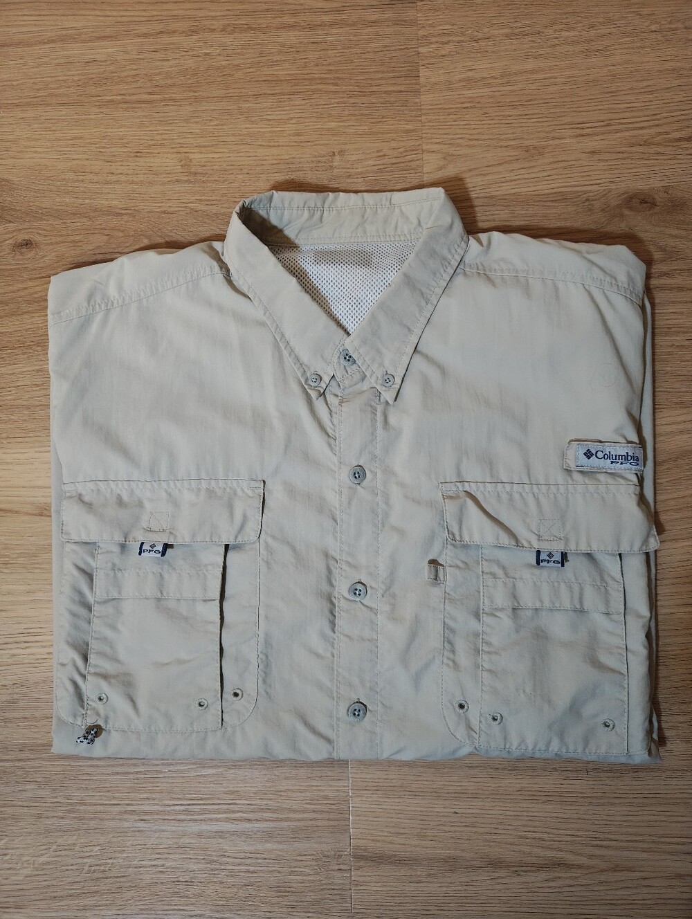 Columbia PFG Men’s 2XL Tan Vented Short-Sleeve Fishing Shirt